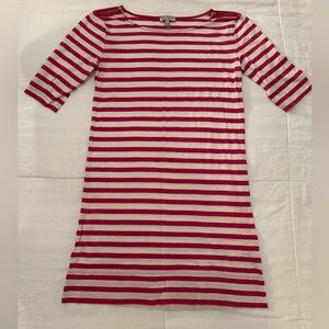 Juicy Couture Pink & White Sheath 3/4 Sleeve Zippered Sleeve Cotton Dress Sz M